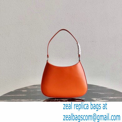 Prada Cleo Brushed Leather Shoulder Bag 1BC499 Orange 2021