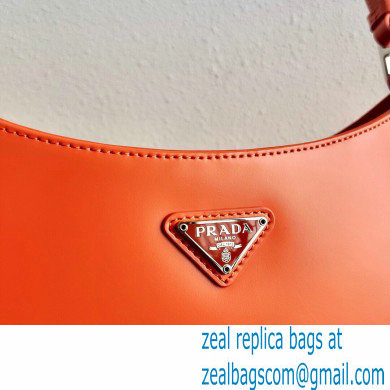 Prada Cleo Brushed Leather Shoulder Bag 1BC499 Orange 2021