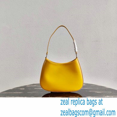 Prada Cleo Brushed Leather Shoulder Bag 1BC499 Yellow 2021