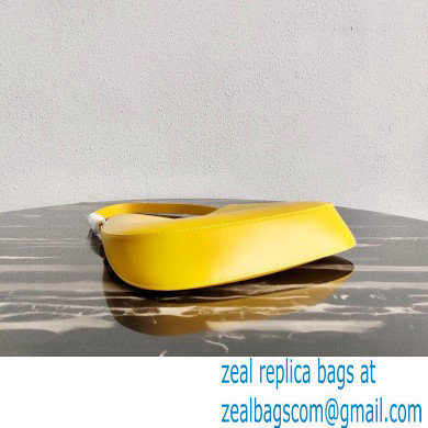 Prada Cleo Brushed Leather Shoulder Bag 1BC499 Yellow 2021