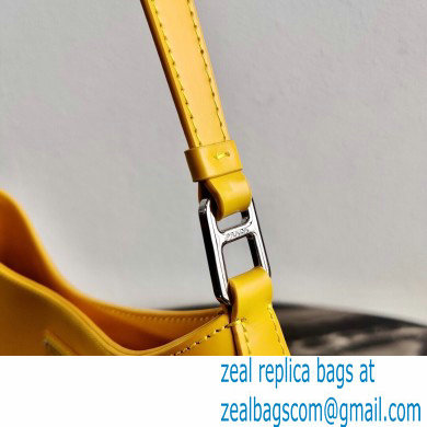 Prada Cleo Brushed Leather Shoulder Bag 1BC499 Yellow 2021