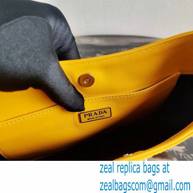 Prada Cleo Brushed Leather Shoulder Bag 1BC499 Yellow 2021