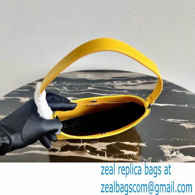 Prada Cleo Brushed Leather Shoulder Bag 1BC499 Yellow 2021