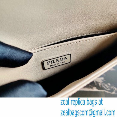 Prada Cleo Brushed Leather Shoulder Bag with Flap 1BD311 Beige 2021