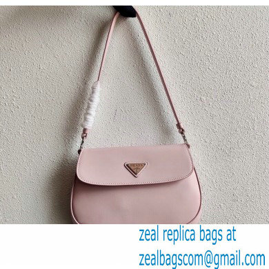 Prada Cleo Brushed Leather Shoulder Bag with Flap 1BD311 Light Pink 2021