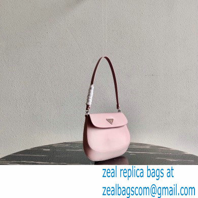 Prada Cleo Brushed Leather Shoulder Bag with Flap 1BD311 Light Pink 2021
