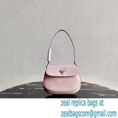 Prada Cleo Brushed Leather Shoulder Bag with Flap 1BD311 Light Pink 2021