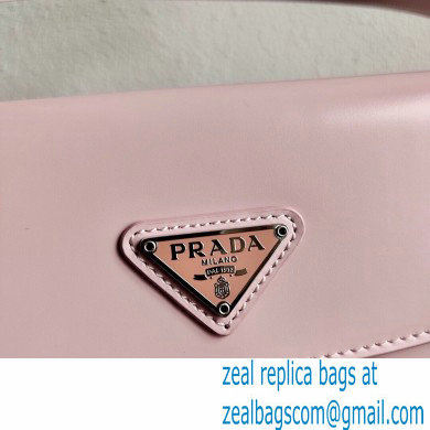 Prada Cleo Brushed Leather Shoulder Bag with Flap 1BD311 Light Pink 2021