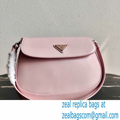 Prada Cleo Brushed Leather Shoulder Bag with Flap 1BD311 Light Pink 2021