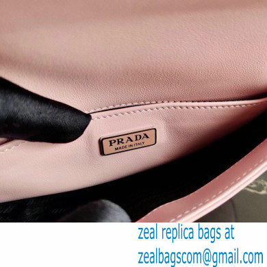Prada Cleo Brushed Leather Shoulder Bag with Flap 1BD311 Light Pink 2021