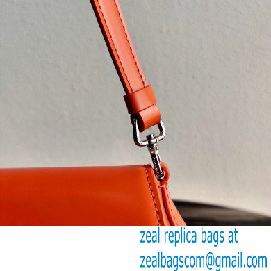 Prada Cleo Brushed Leather Shoulder Bag with Flap 1BD311 Orange 2021