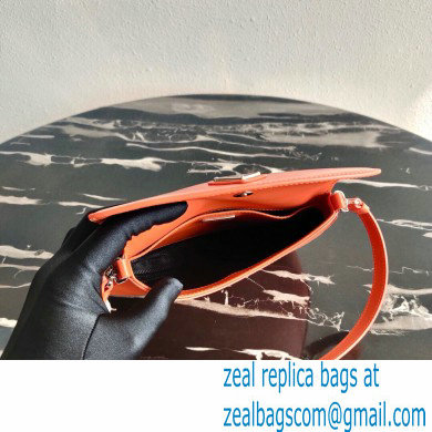 Prada Cleo Brushed Leather Shoulder Bag with Flap 1BD311 Orange 2021