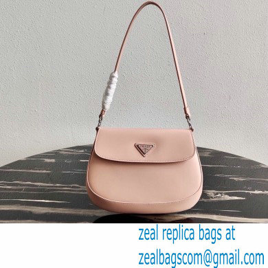 Prada Cleo Brushed Leather Shoulder Bag with Flap 1BD311 Orchid Pink 2020