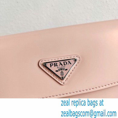 Prada Cleo Brushed Leather Shoulder Bag with Flap 1BD311 Orchid Pink 2020