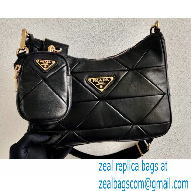 Prada Leather Shoulder Bag 1BC151 Black 2021