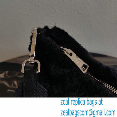 Prada Shearling Shoulder Bag 1BC151 Black 2021