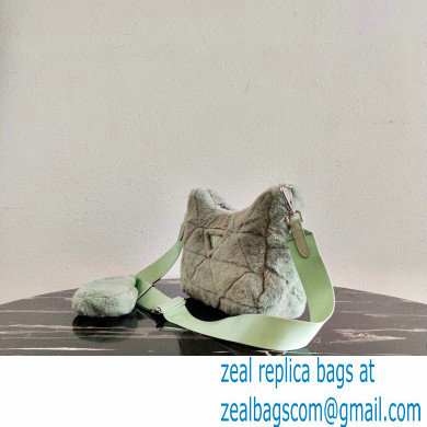 Prada Shearling Shoulder Bag 1BC151 Light Green 2021