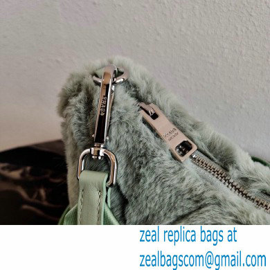 Prada Shearling Shoulder Bag 1BC151 Light Green 2021