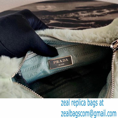 Prada Shearling Shoulder Bag 1BC151 Light Green 2021