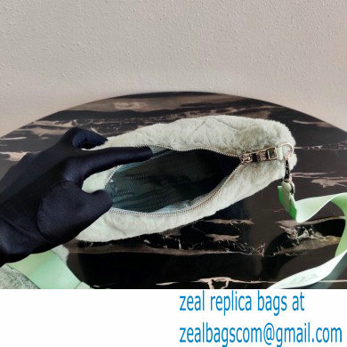 Prada Shearling Shoulder Bag 1BC151 Light Green 2021