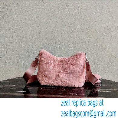 Prada Shearling Shoulder Bag 1BC151 Pink 2021