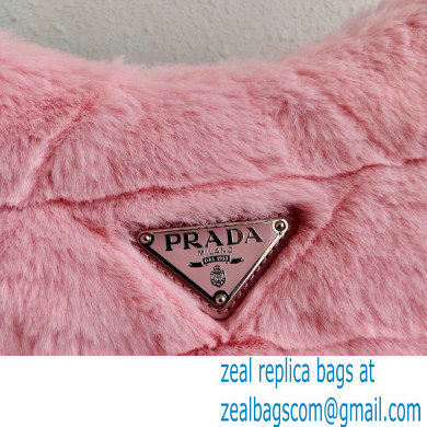 Prada Shearling Shoulder Bag 1BC151 Pink 2021