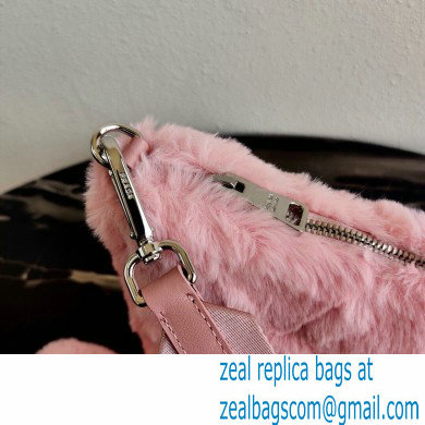 Prada Shearling Shoulder Bag 1BC151 Pink 2021