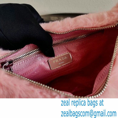 Prada Shearling Shoulder Bag 1BC151 Pink 2021