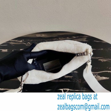 Prada Shearling Shoulder Bag 1BC151 White 2021