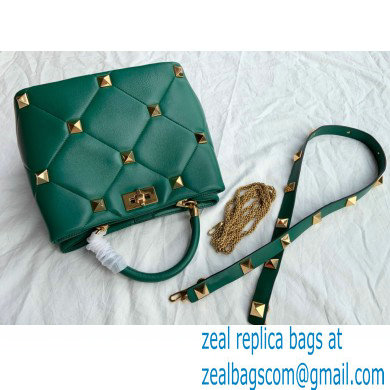 Valentino Large Roman Stud The Handle Bag Green 2021 - Click Image to Close