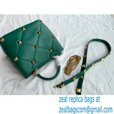 Valentino Large Roman Stud The Handle Bag Green 2021 - Click Image to Close