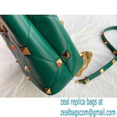 Valentino Large Roman Stud The Handle Bag Green 2021 - Click Image to Close
