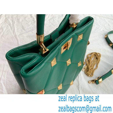 Valentino Large Roman Stud The Handle Bag Green 2021