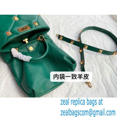 Valentino Large Roman Stud The Handle Bag Green 2021