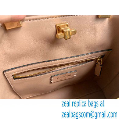 Valentino Large Roman Stud The Handle Bag Nude 2021 - Click Image to Close