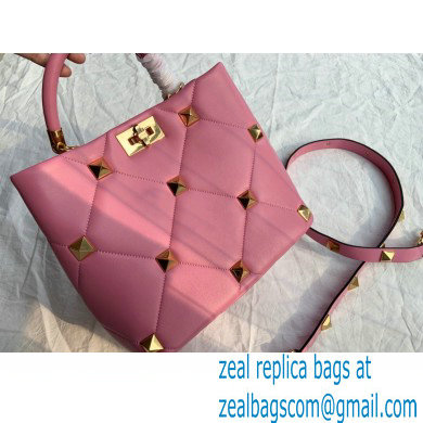 Valentino Large Roman Stud The Handle Bag Pink 2021