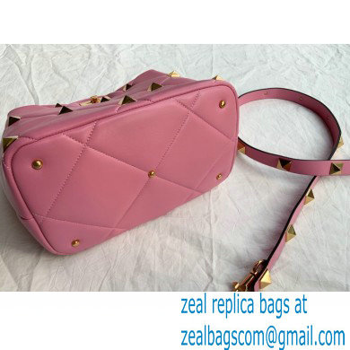 Valentino Large Roman Stud The Handle Bag Pink 2021