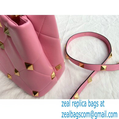 Valentino Large Roman Stud The Handle Bag Pink 2021