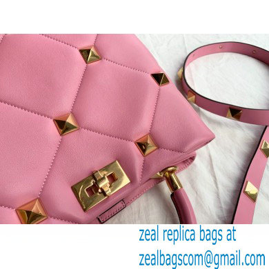 Valentino Large Roman Stud The Handle Bag Pink 2021