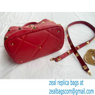 Valentino Large Roman Stud The Handle Bag Red 2021 - Click Image to Close