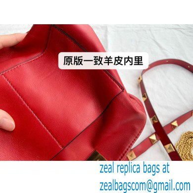 Valentino Large Roman Stud The Handle Bag Red 2021 - Click Image to Close