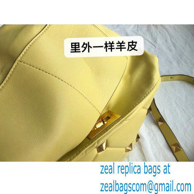 Valentino Large Roman Stud The Handle Bag Yellow 2021