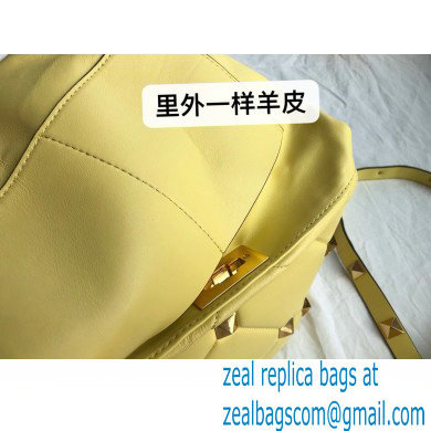 Valentino Large Roman Stud The Handle Bag Yellow 2021 - Click Image to Close