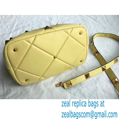 Valentino Large Roman Stud The Handle Bag Yellow 2021 - Click Image to Close