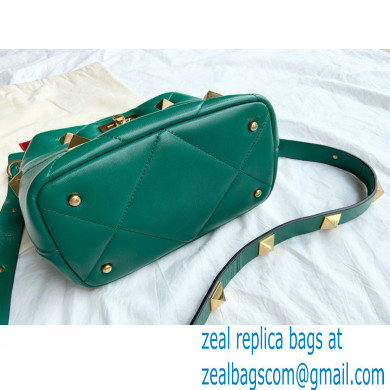 Valentino Small Roman Stud The Handle Bag Green 2021 - Click Image to Close
