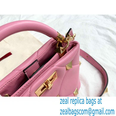 Valentino Small Roman Stud The Handle Bag Pink 2021