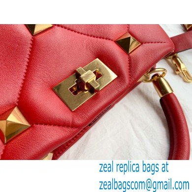 Valentino Small Roman Stud The Handle Bag Red 2021