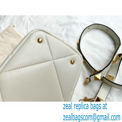 Valentino Small Roman Stud The Handle Bag White 2021