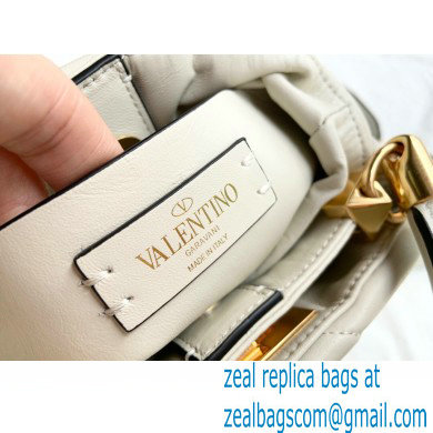 Valentino Small Roman Stud The Handle Bag White 2021 - Click Image to Close