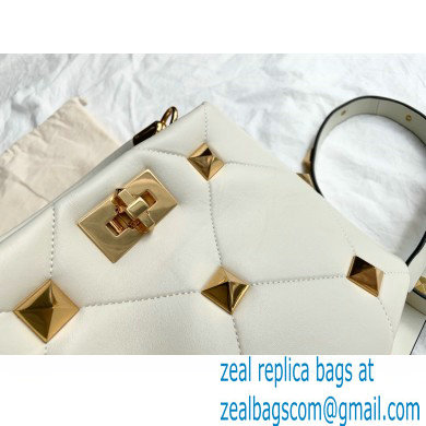 Valentino Small Roman Stud The Handle Bag White 2021